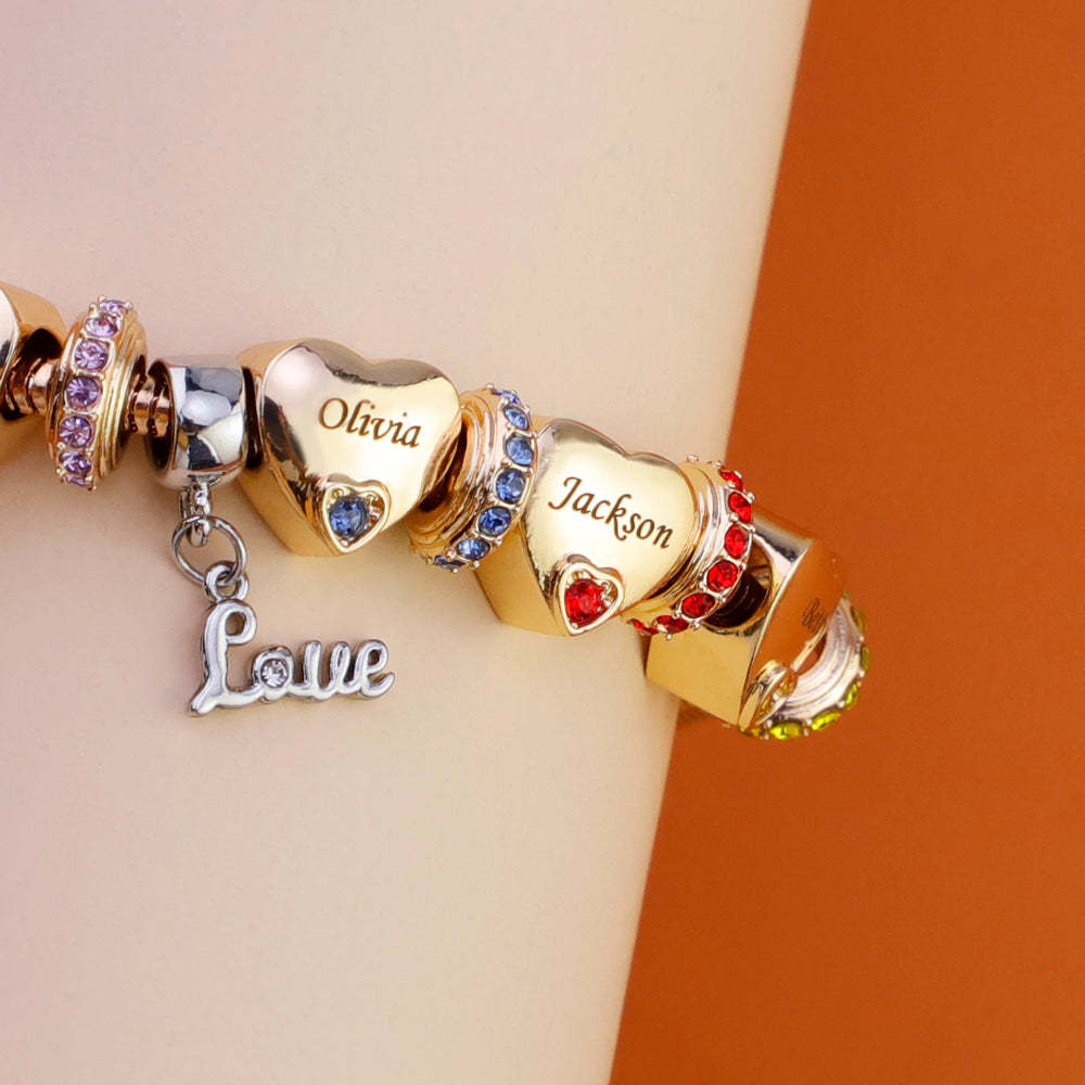 Christmas Gift Forever In A Mother's Heart Personalized Birthstone Bracelet