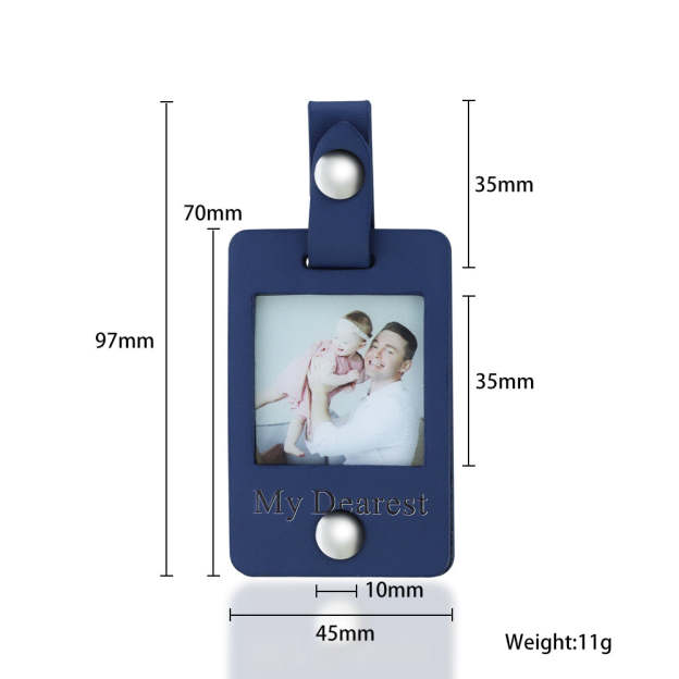 Father's Day Gift Custom Photo Leather Keychain-Engravingift