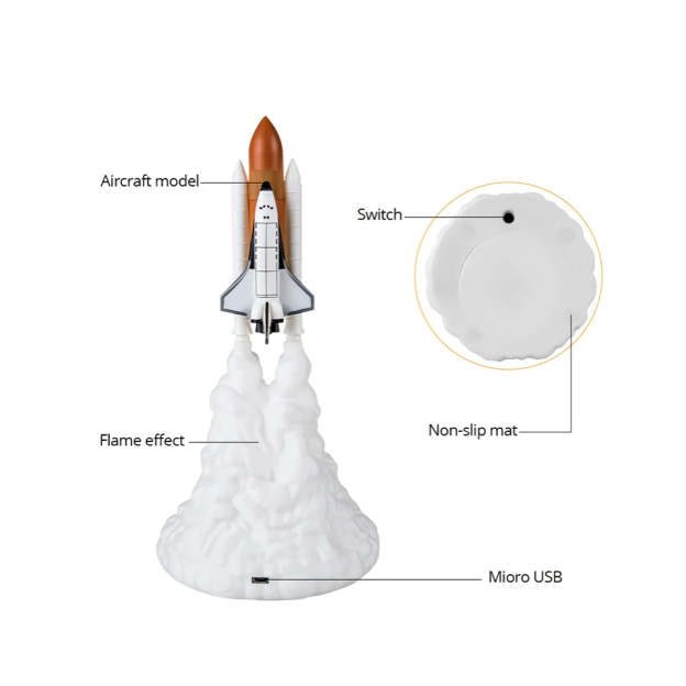 Christmas Gift Rocket Lamp/Space Shuttle Lamp-Engravingift
