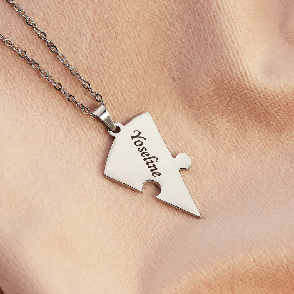 Christmas Gift Family/Sibling/BFF Gift Personalized Heart Puzzle Pieces Necklace or Keychain