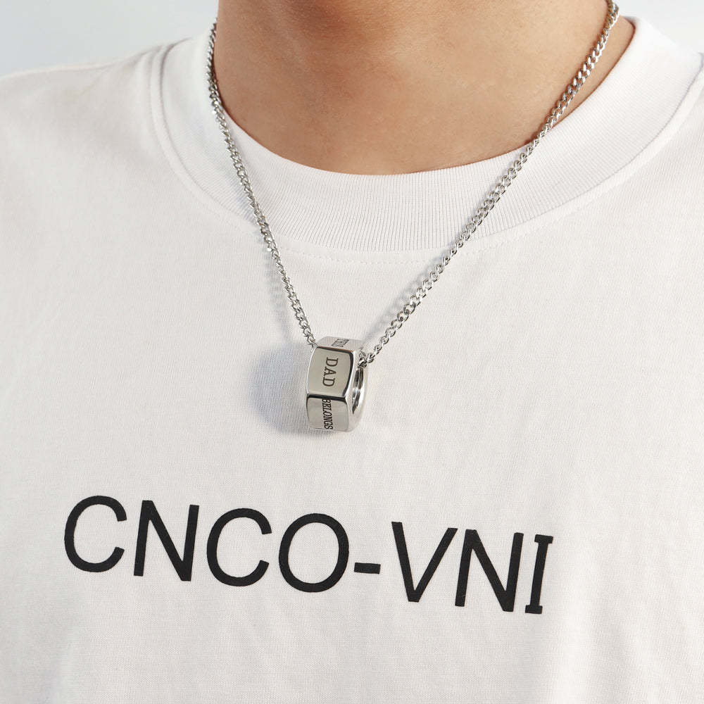 Father's Day Gift Personalized Screw cap Bead Pendant Necklace-Engravingift