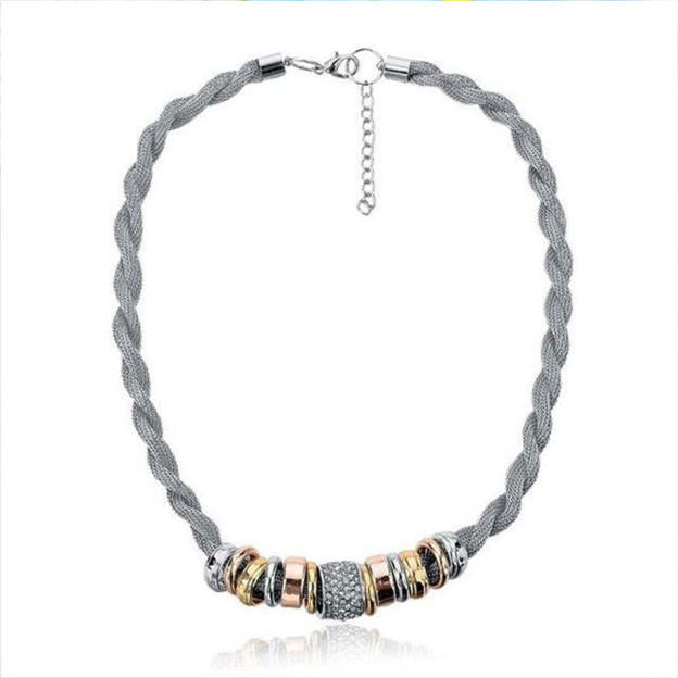 Mother's Day Gift Entwined Silver Metal Bracelet Necklace Bundle Offer-Engravingift