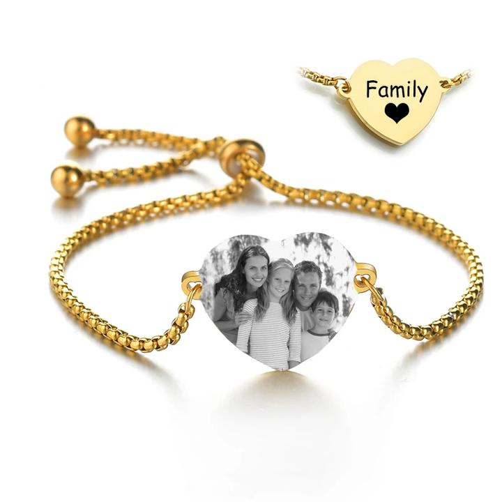Mother's Day Gift Adjustable Customized Photo Bracelet-Engravingift