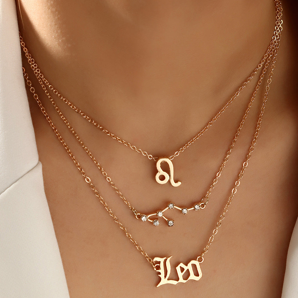 Mother's Day Gift Bohemia Layered Zodiac Necklace Summer Beach Party Jewelry for Women Girls-Engravingift