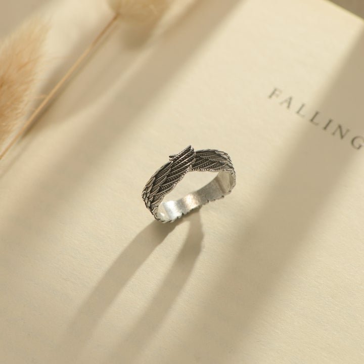 Mother's Day Gift Personalized Guardian Angel Wings Ring "Always Remember You Are Loved Beyond Words"-Engravingift