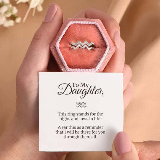 Mother's Day Gift To My Daughter Highs and Lows Ring-Engravingift