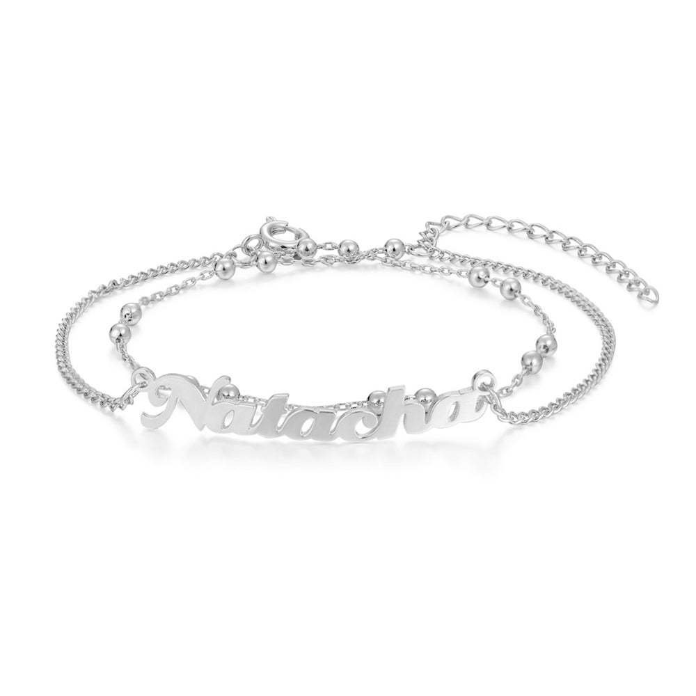 Custom Name Anklet Bracelet Double Layers Classic Anklet-Engravingift