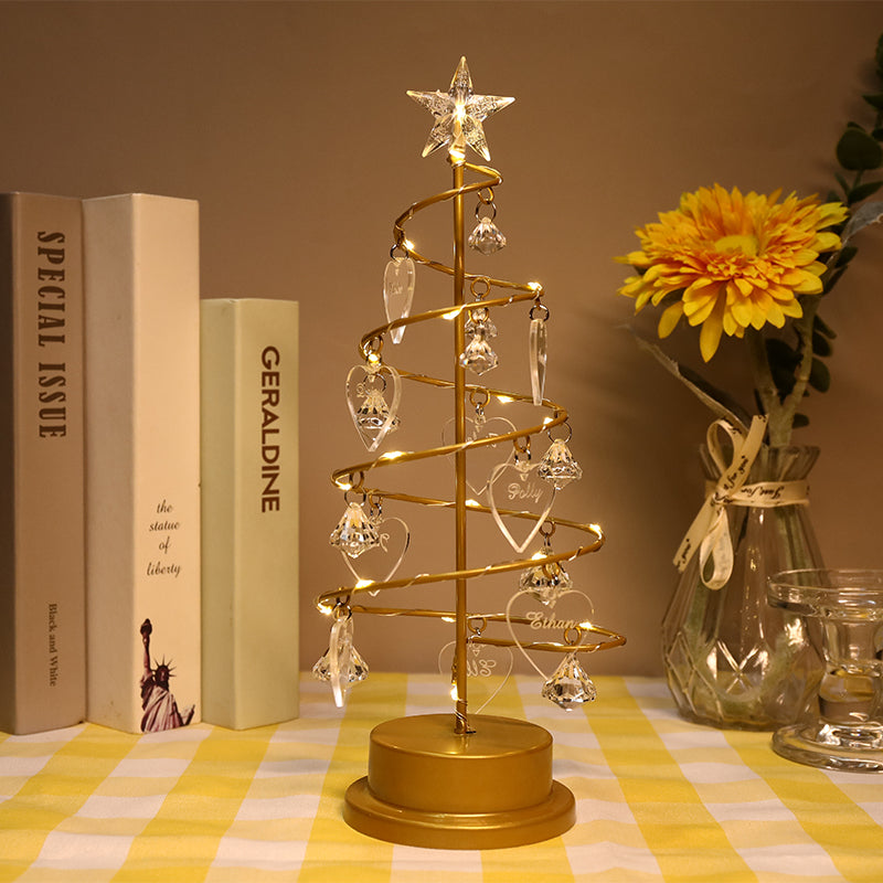 Christmas Gift Custom Name Crystal Tree Lights