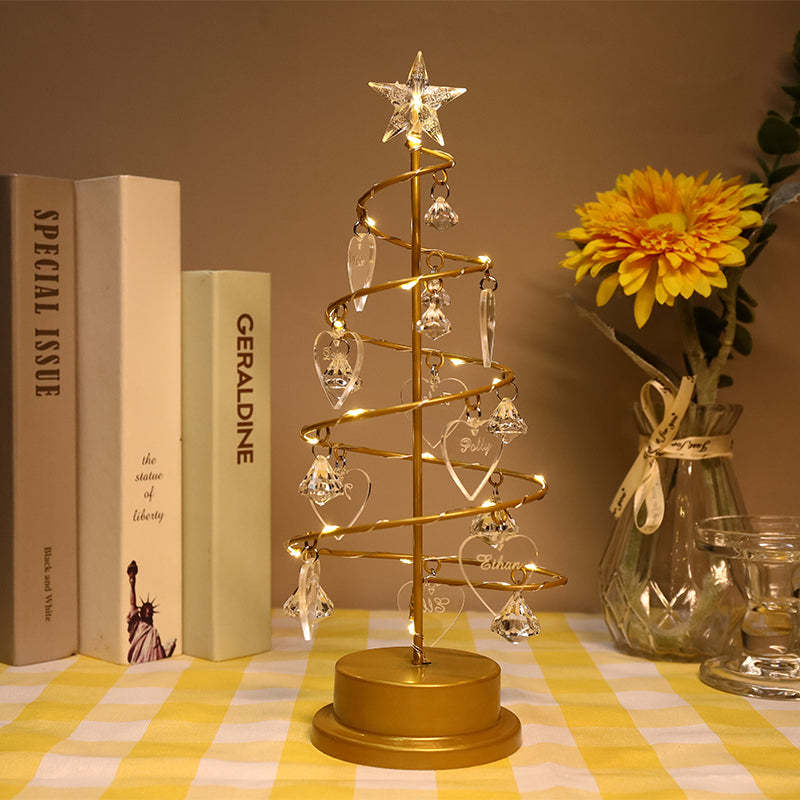 Christmas Gift Custom Name Crystal Tree Lights