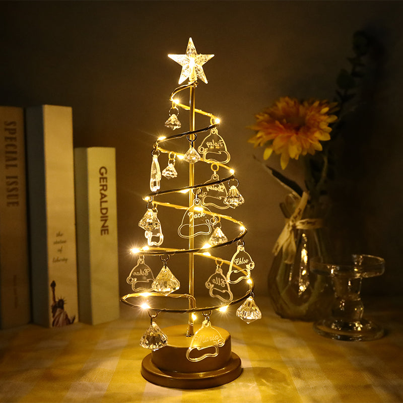 Christmas Gift Custom Name Crystal Tree Lights