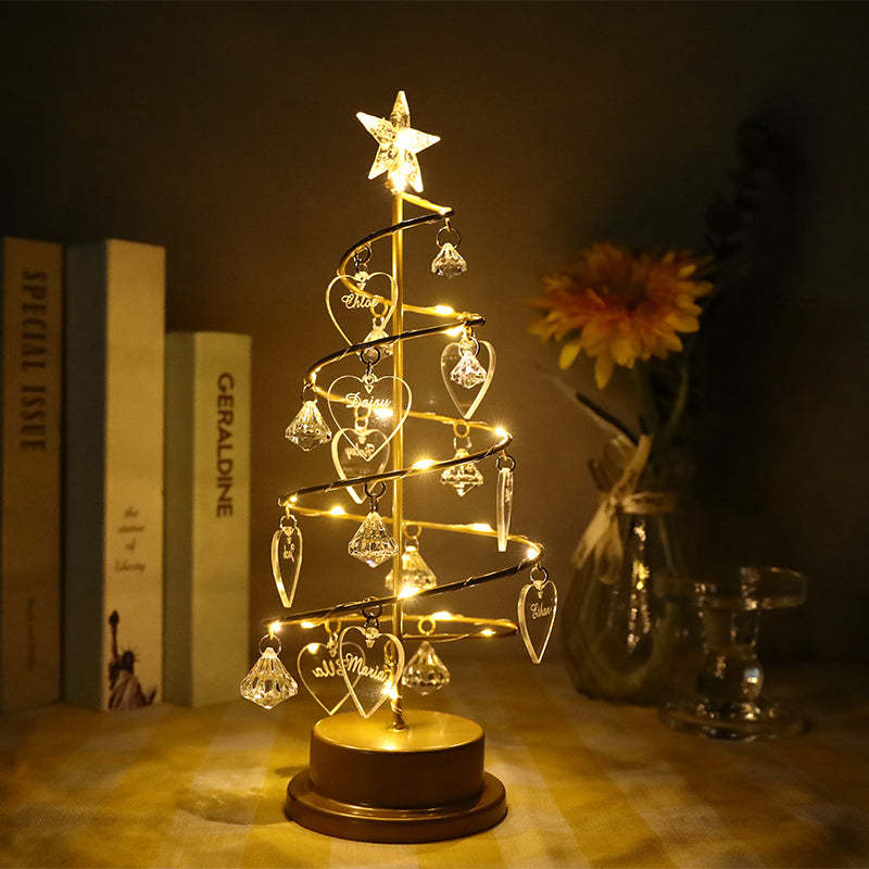 Christmas Gift Custom Name Crystal Tree Lights