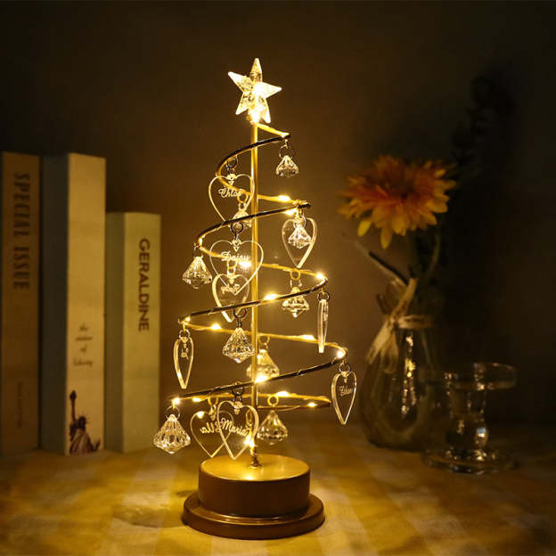 Christmas Gift Custom Name Crystal Tree Lights