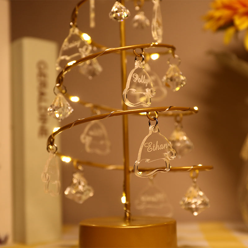 Christmas Gift Custom Name Crystal Tree Lights