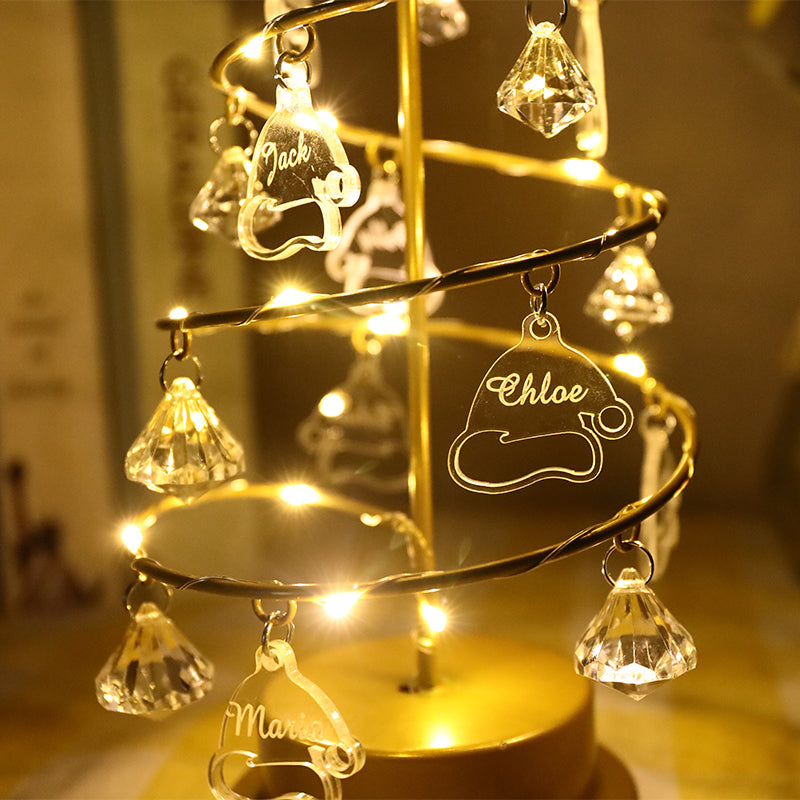 Christmas Gift Custom Name Crystal Tree Lights