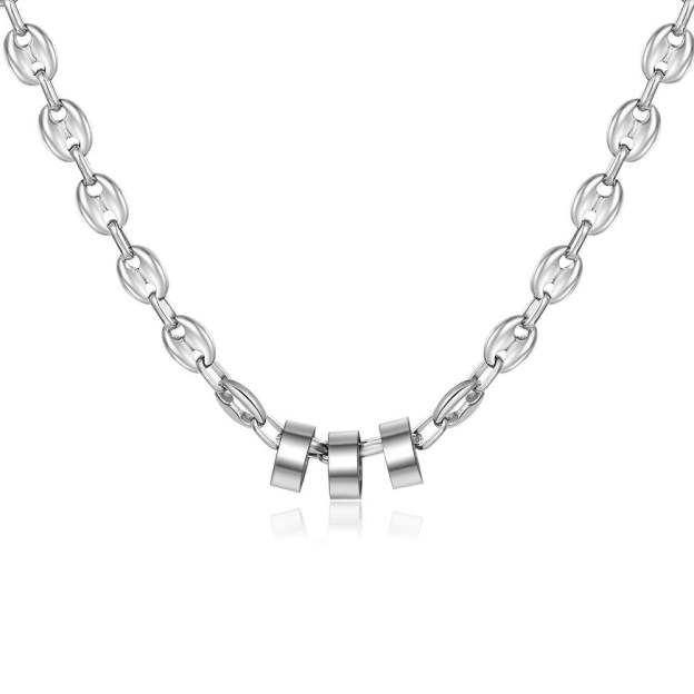 Christmas Gift Personalized Necklace with 3 Beads Engraved 3 Names Custom Gift For Him-Engravingift
