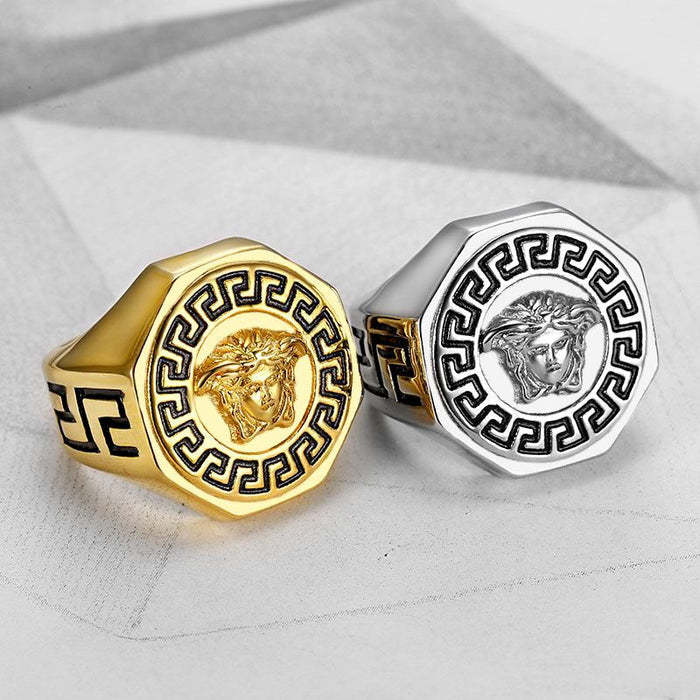 Father's Day Gift 18K Gold Snake Hair Banshee Ring-Engravingift