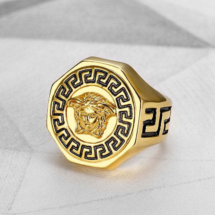 Father's Day Gift 18K Gold Snake Hair Banshee Ring-Engravingift