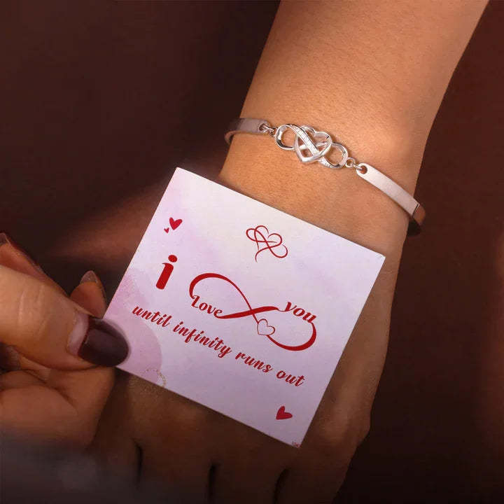 Mother's Day Gift I Love You Until Infinity Runs Out Infinite Love Bangle Bracelet Warm Gift-Engravingift