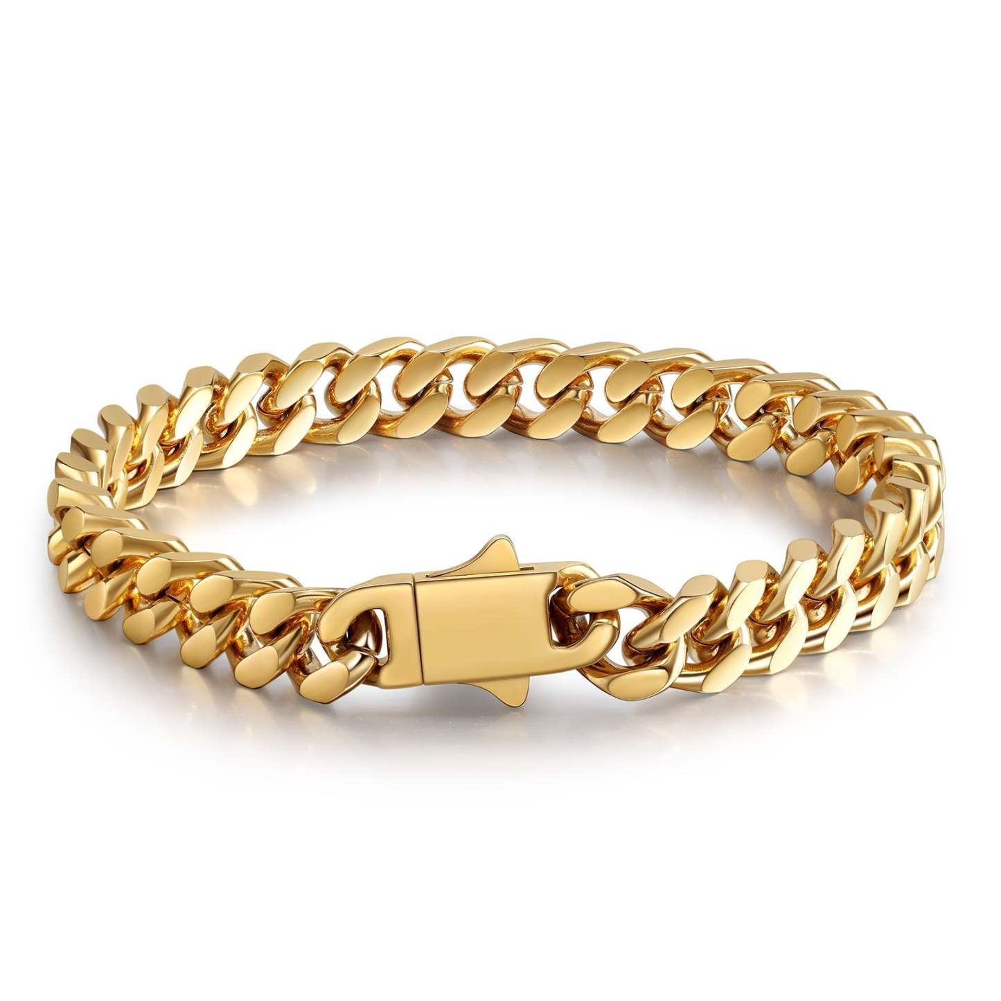 Father's Day Gift Cuban Link Chain Bracelet Stainless Steel 10mm Men Bracelet-Engravingift
