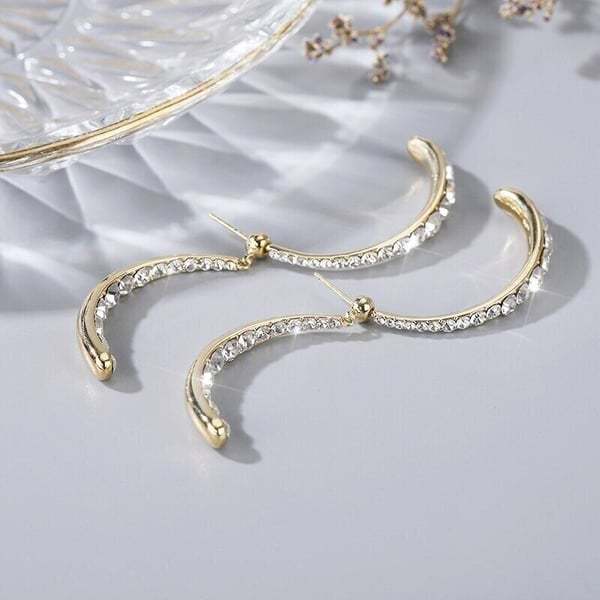 Mother's Day Gift Fashion Cross Curved Earrings-Engravingift