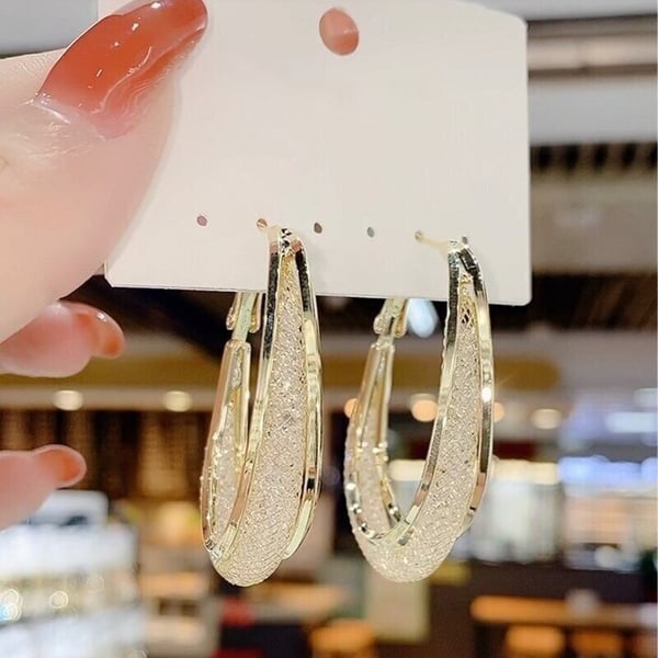 Mother's Day Gift Fashion Oval Earrings-Engravingift