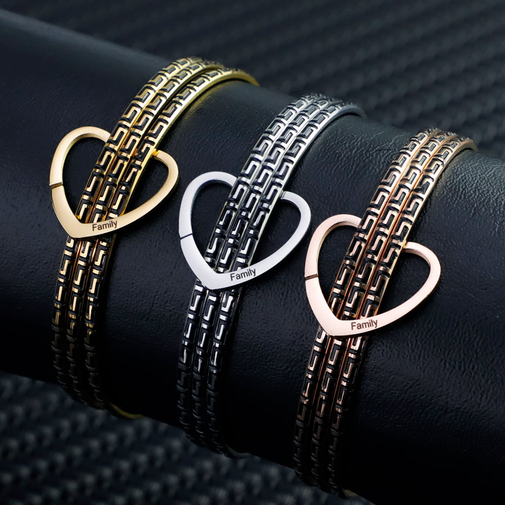 Mother's Day Gift Zigzag Heart Bracelet-Engravingift