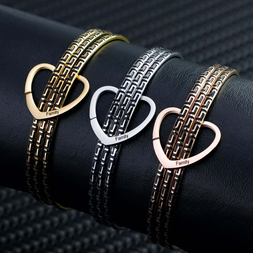 Mother's Day Gift Zigzag Heart Bracelet-Engravingift
