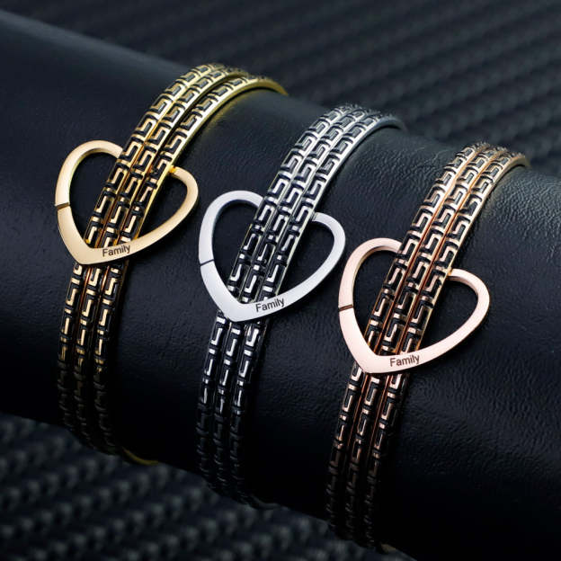 Mother's Day Gift Zigzag Heart Bracelet-Engravingift