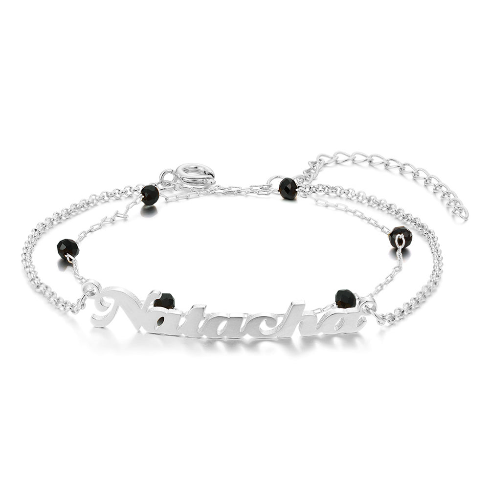 Mother's Day Gift Custom Name Anklet Bracelet Double Layers Anklet for Women-Engravingift