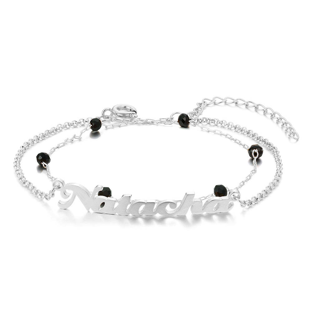 Mother's Day Gift Custom Name Anklet Bracelet Double Layers Anklet for Women-Engravingift