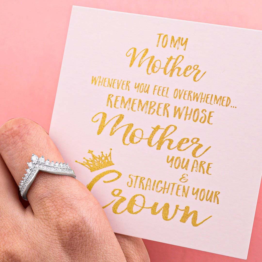 Mother's Day Gift Mother's Day Gift To My Mother Crown Ring "Straighten Your Crown"-Engravingift