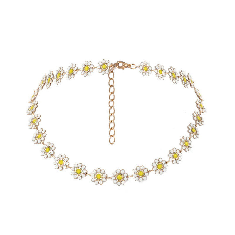 Mother's Day Gift Bohemia Daisy Necklace Summer Beach Party Necklace for Women Girls-Engravingift