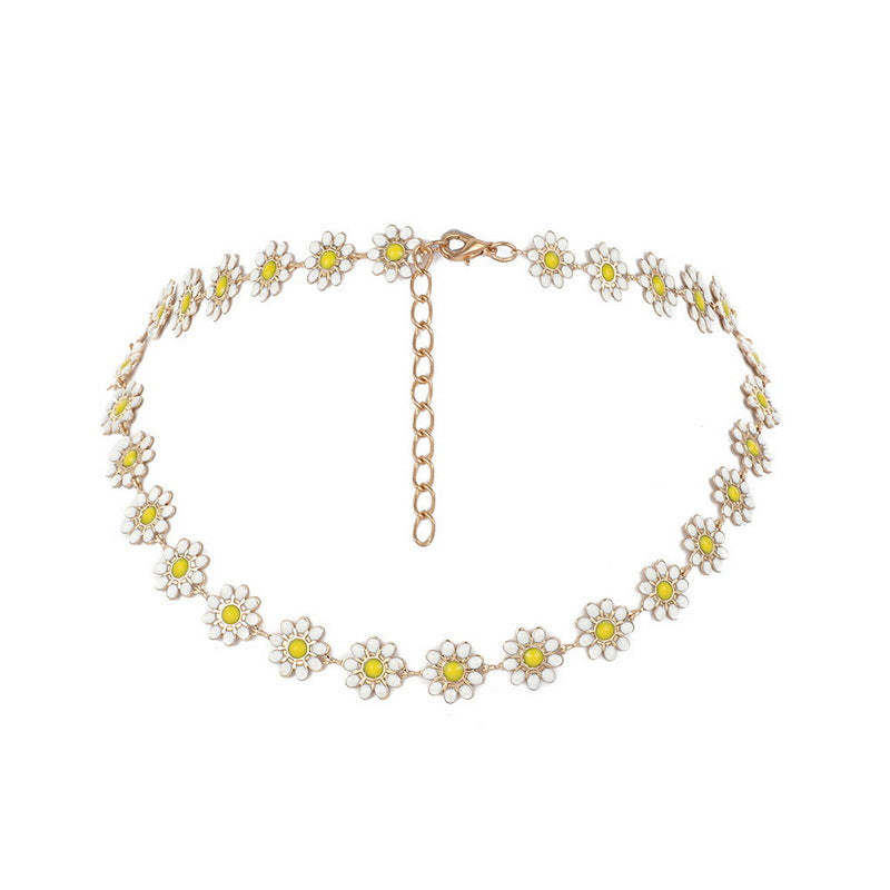 Mother's Day Gift Bohemia Daisy Necklace Summer Beach Party Necklace for Women Girls-Engravingift