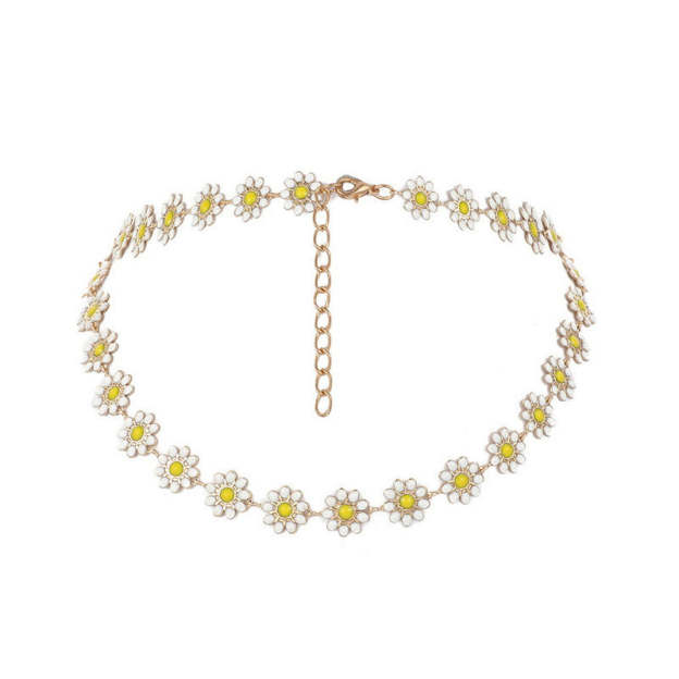 Mother's Day Gift Bohemia Daisy Necklace Summer Beach Party Necklace for Women Girls-Engravingift