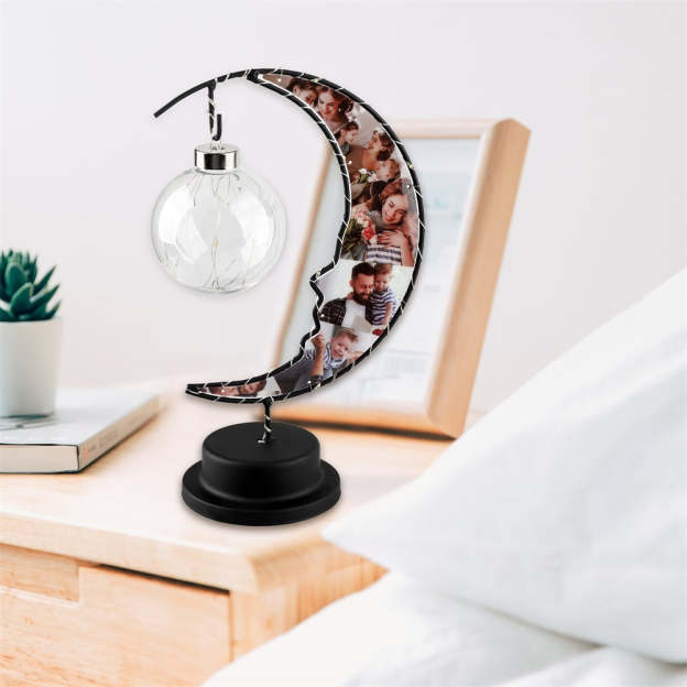 Valentine's Day Gift  Personalized 6 Photo Moon Lamp Romantic Night Light for Couple