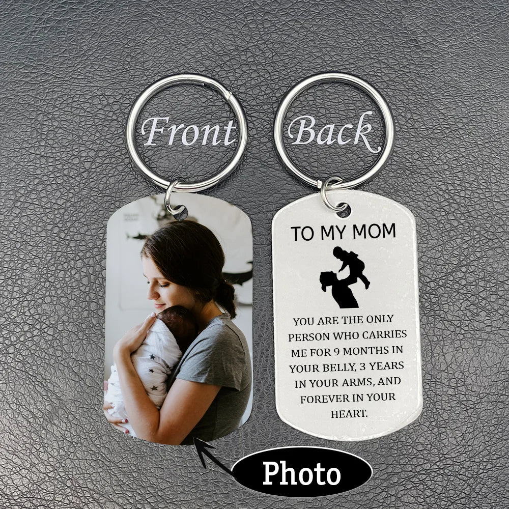 Mother's Day Gift Personalized Photo Keychain For Mother - FOREVER IN YOUR HEART