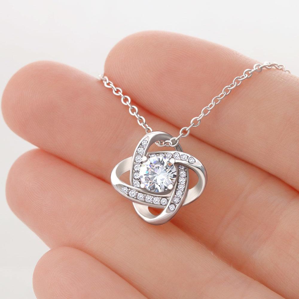 Christmas Gift To My Daughter from Dad Love Knot Necklace "Never Forget That I Love You"