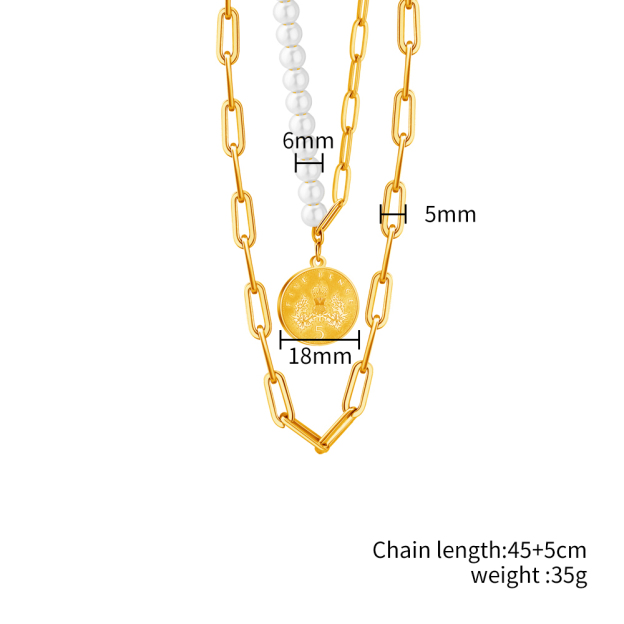 Fivepenny Pearl Double Strand Necklace