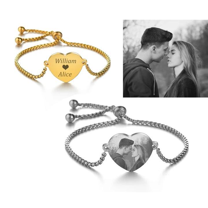 Mother's Day Gift Adjustable Customized Photo Bracelet-Engravingift