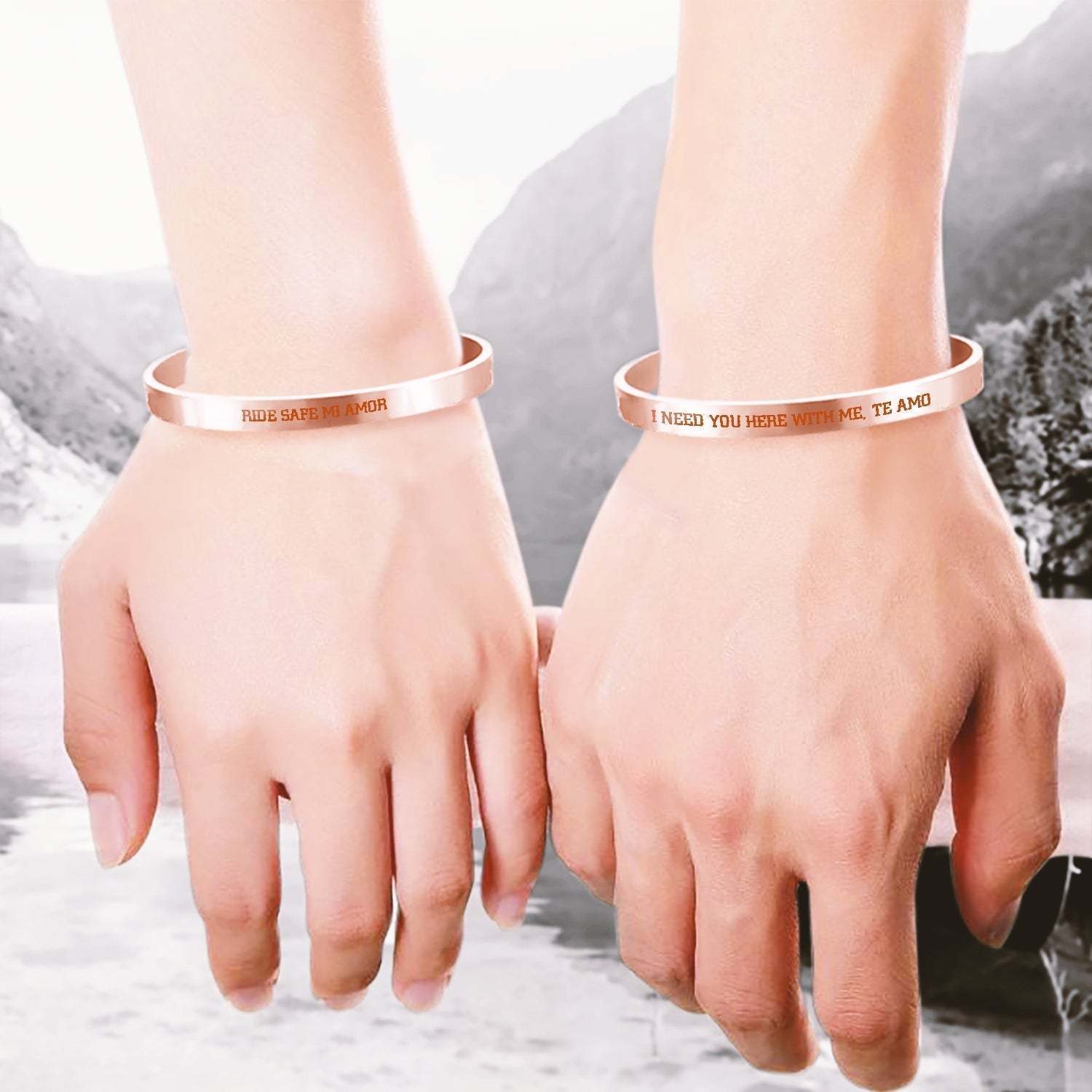 Mother's Day Gift Biker Bracelets - Biker - To My Man - I Need You Here With Me-Engravingift