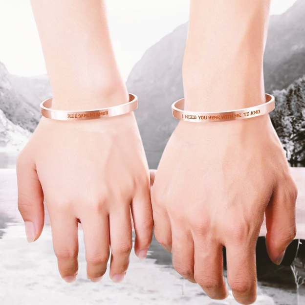 Mother's Day Gift Biker Bracelets - Biker - To My Man - I Need You Here With Me-Engravingift