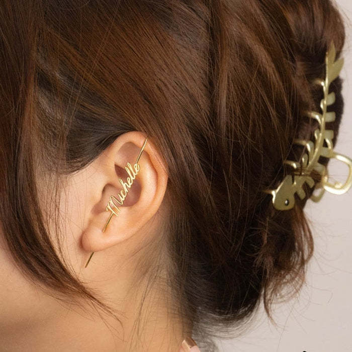 Mother's Day Personalized Custom Name Ear Wrap Crawler Hook Earrings-Engravingift