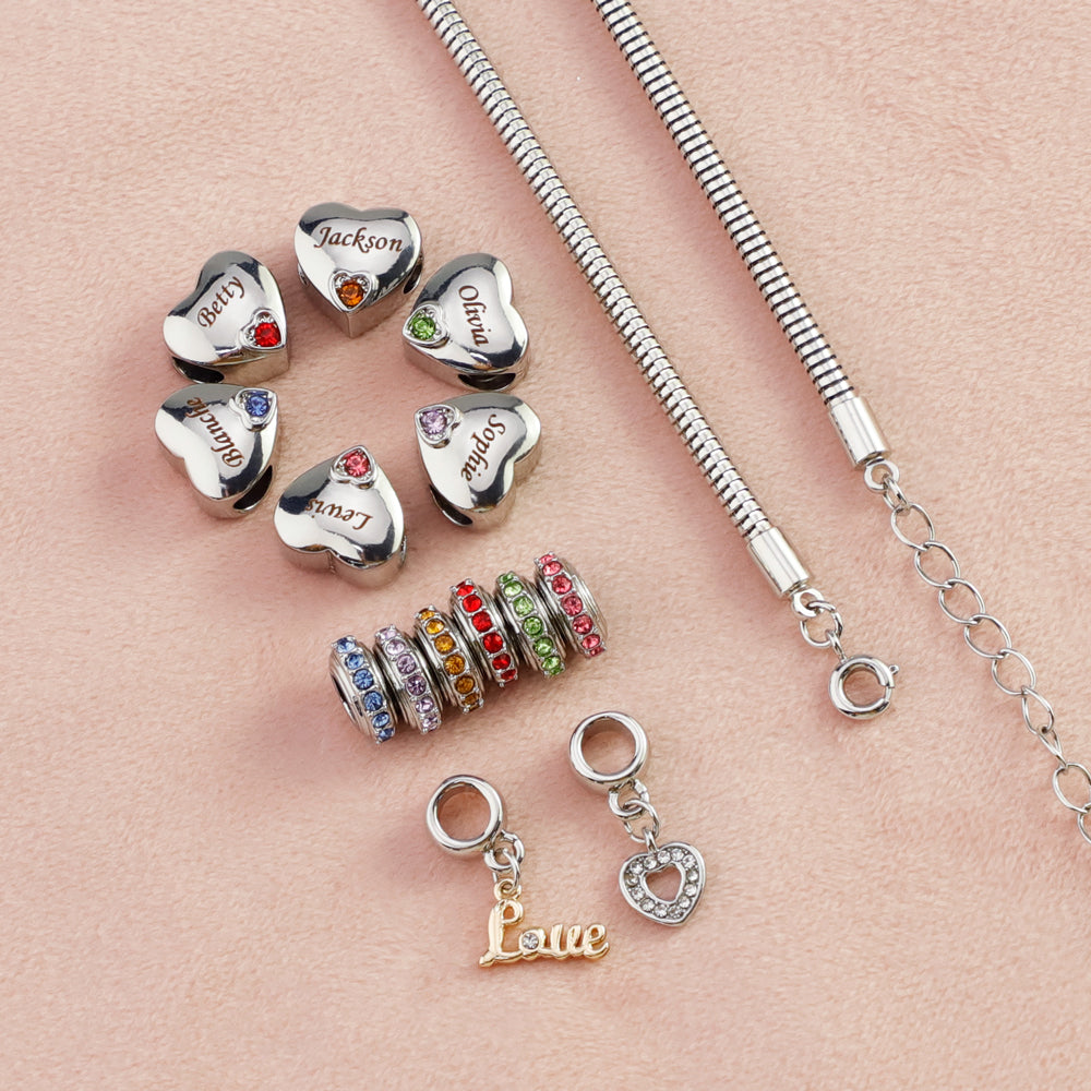Christmas Gift Forever In A Mother's Heart Personalized Birthstone Bracelet