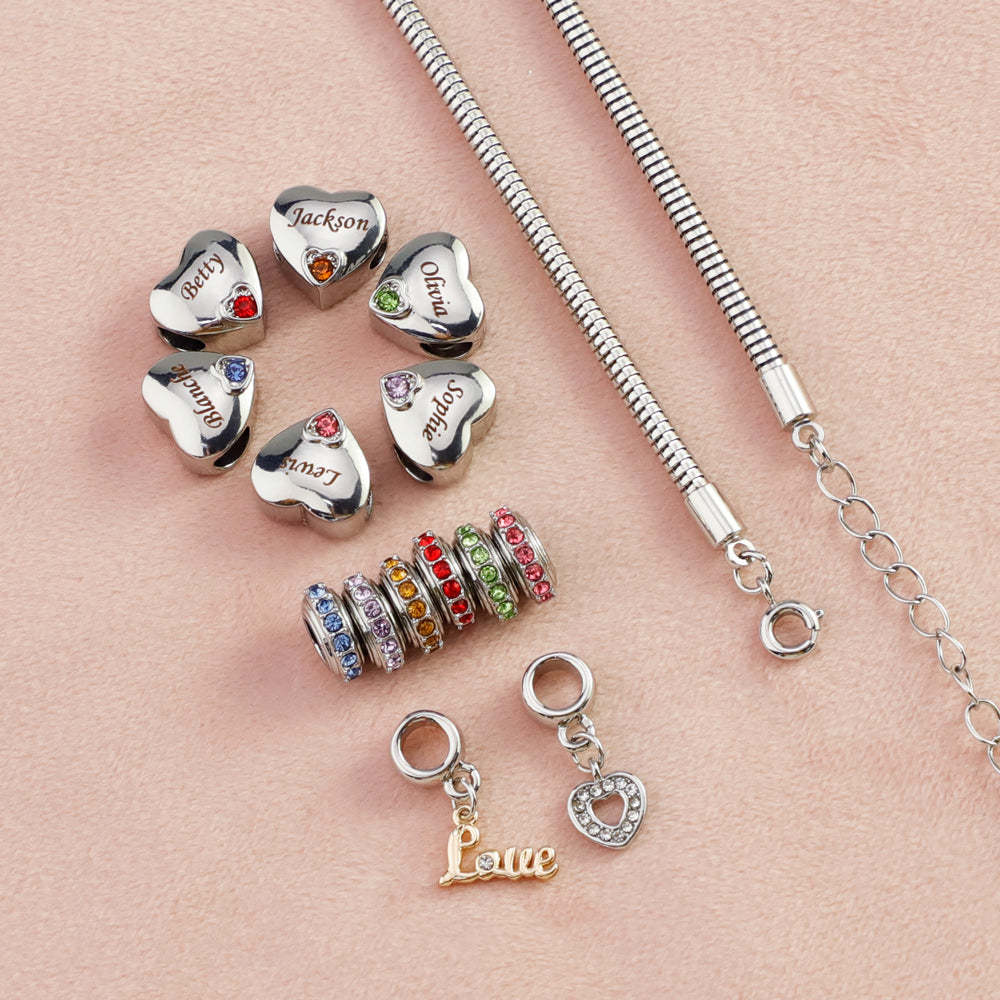 Christmas Gift Forever In A Mother's Heart Personalized Birthstone Bracelet
