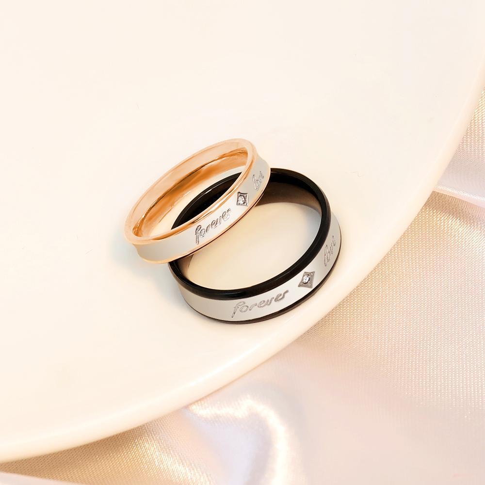 Mother'sDay Gift Mother'sDay gift Melody Forever Love Couple Diamond Ring-Engravingift