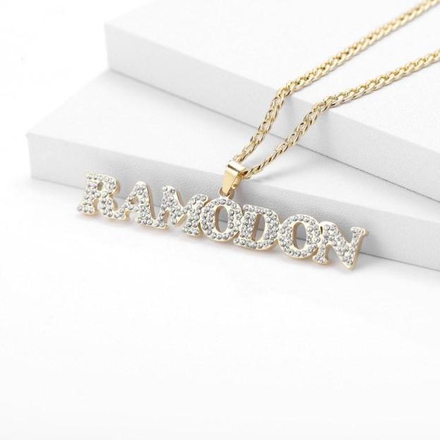 Iced Out Diamond Name Necklace-Engravingift