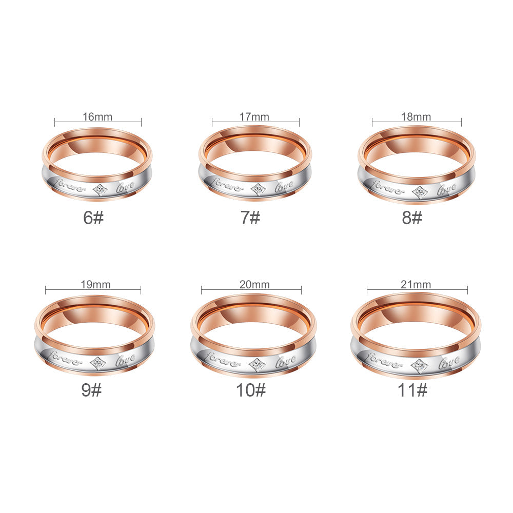 Valentine's Day Gift His & Hers Forever Love Heart Promise  Couples Wedding Ring