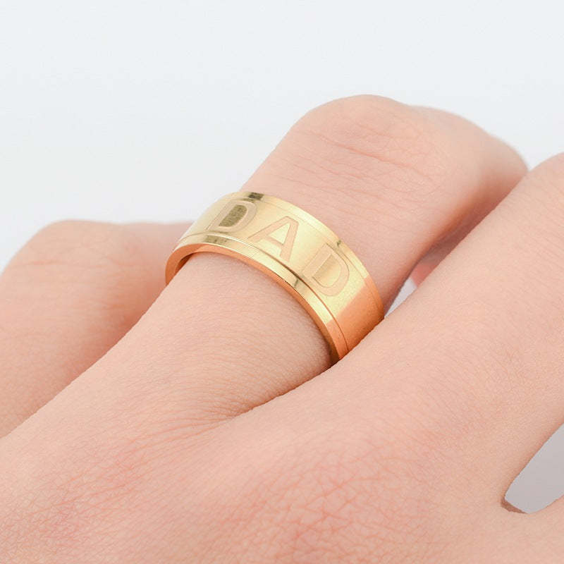 Christmas Gift Love You Dad Titanium Steel Ring Christmas Gift-Engravingift