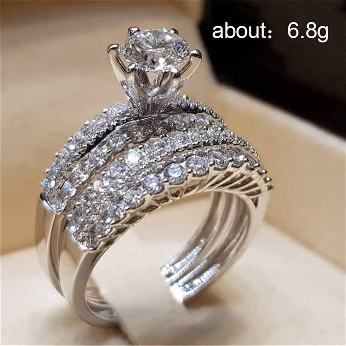 Mother's Day Gift Women's Fashion Luxury Engagement Marriage Proposal Diamond Rings Stacking Rings-Engravingift