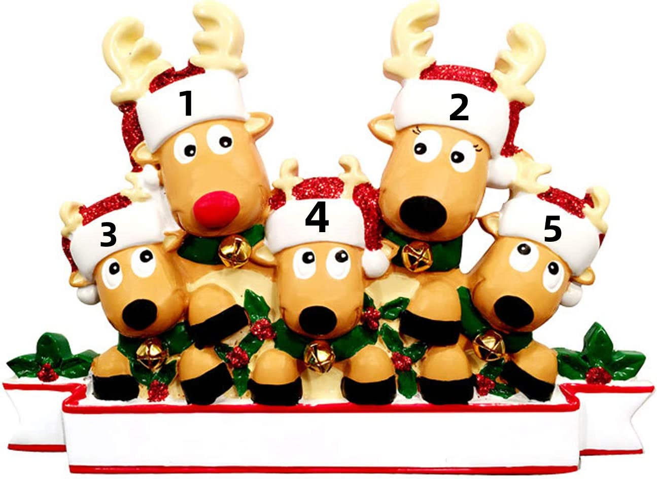 Christmas Gift CUSTOM CARTOON REINDEER FAMILY CHRISTMAS ORNAMENT-Engravingift